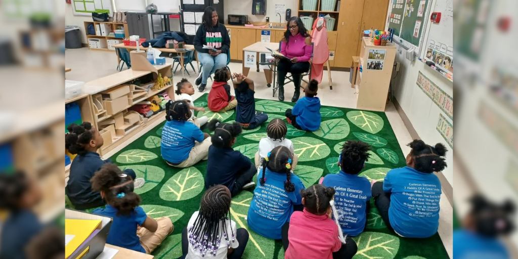 Members of the Alpha Kappa Alpha Lambda Pi Omega Chapter provide various services to the local Detroit community, such as reading to students, planting trees, and donating money to women's shelters. (Courtesy AKA Lambda Pi Omega Chapter)
