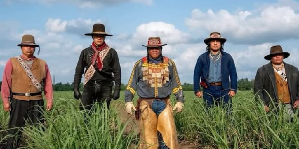 The Native American actors portraying the Choctaw riders in the film.