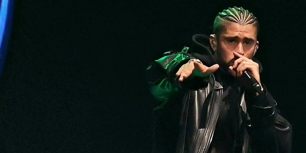 Bad Bunny performing at Coachella in 2025.